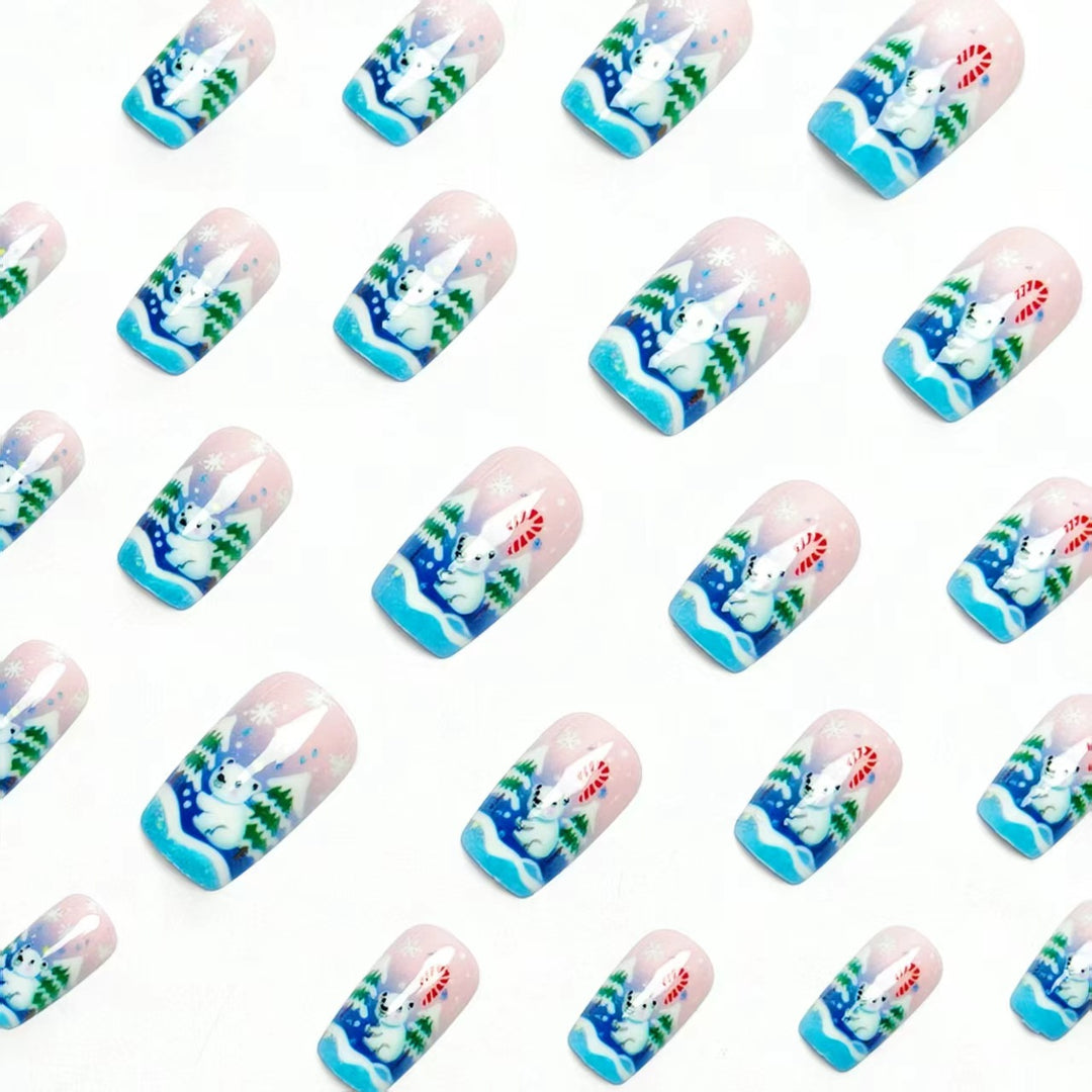 Holiday-Themed 3D Polar Bear Nail Art Bowlift