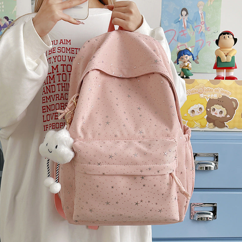 Backpack Made of Durable Material with Sparkling Stars Bowlift