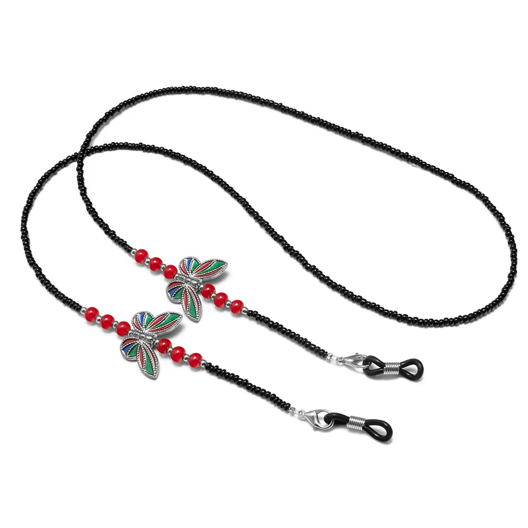 Decorative Eyewear Chain with Butterfly Accents Bowlift