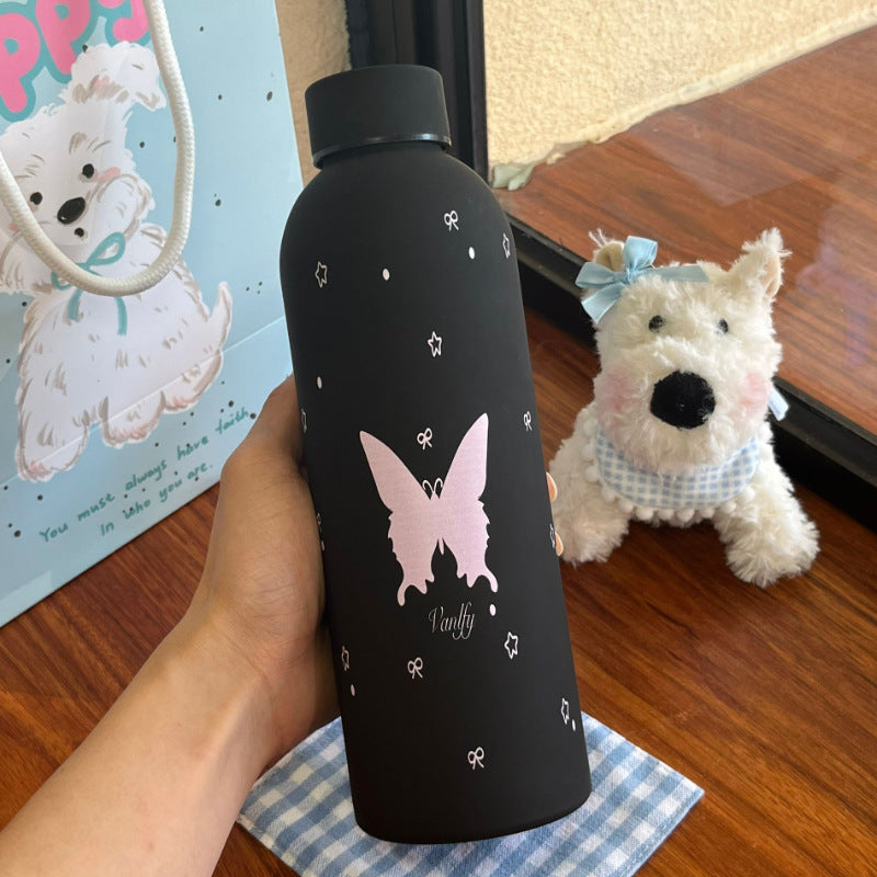 Ladies Insulated Bottle with Playful Dog Motif Bowlift