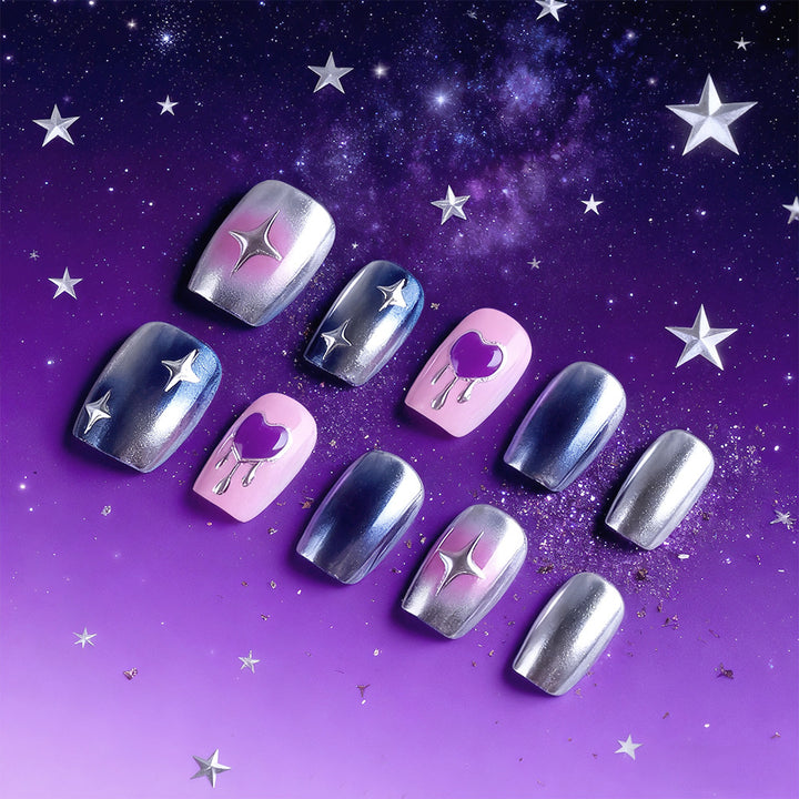 Celestial-Themed Press-On Nail Art Set Bowlift