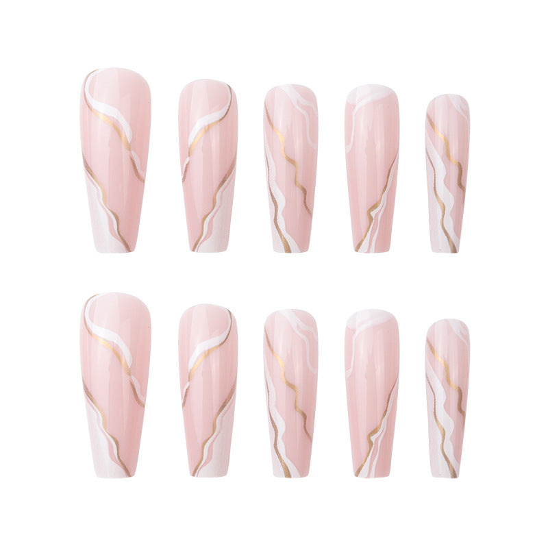 Elegant Marble Design Press-On Nails Bowlift
