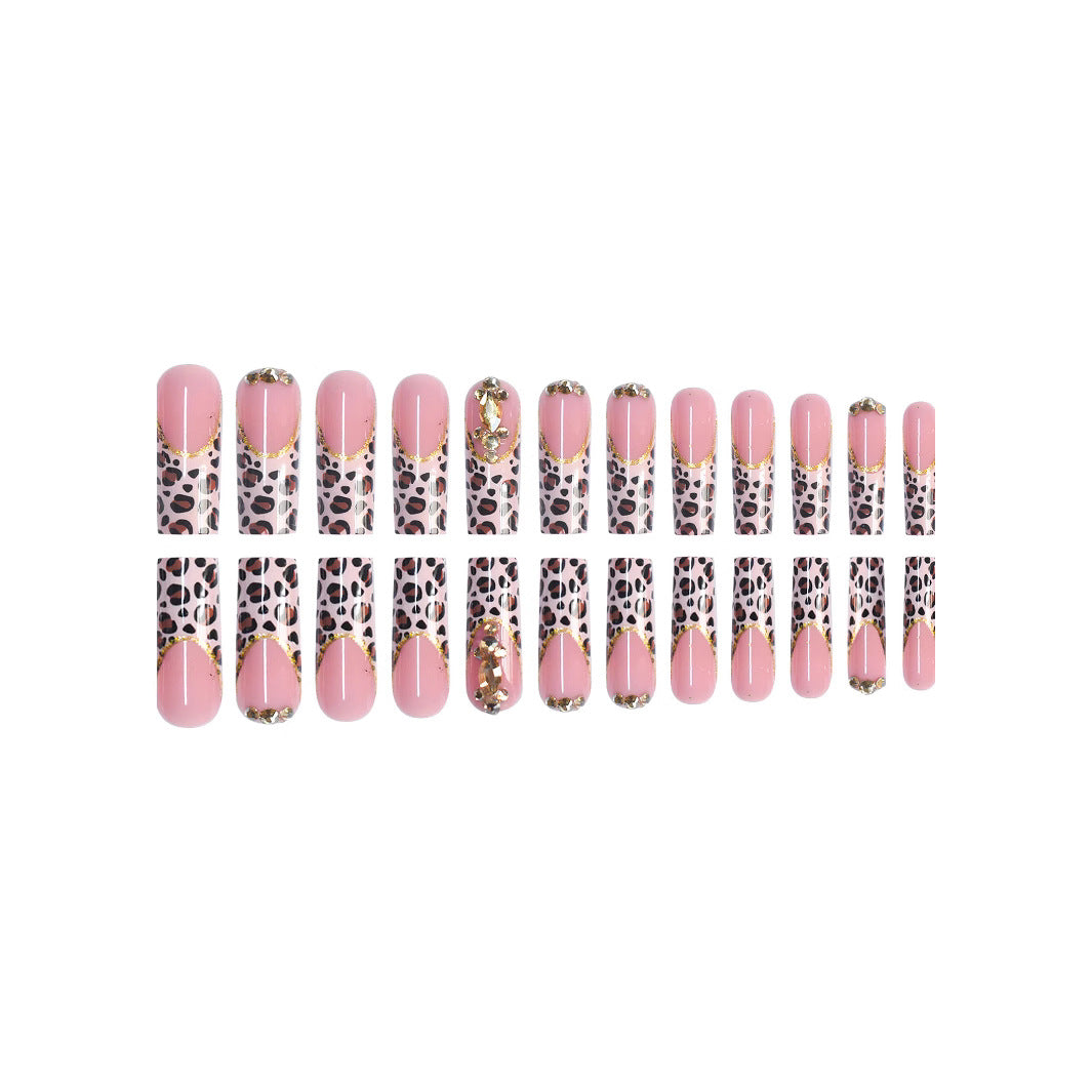 Artistic Leopard Print Nail Extensions Bowlift