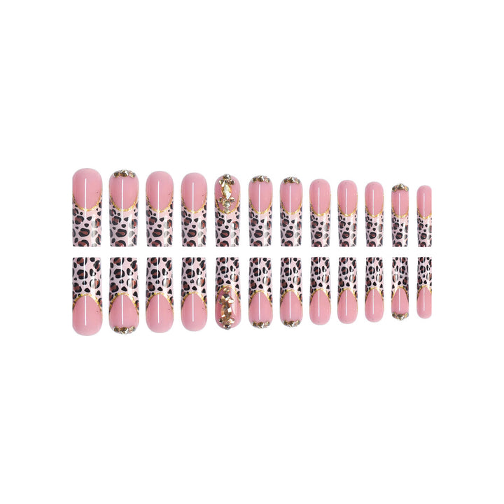 Artistic Leopard Print Nail Extensions Bowlift