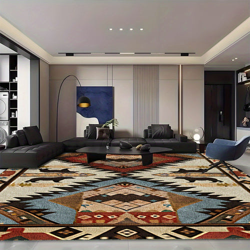 Geometric Tribal Pattern Area Rug