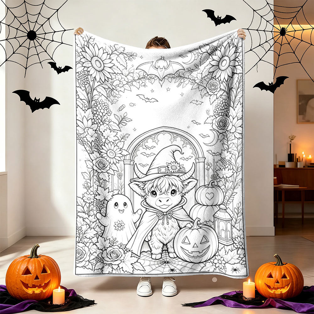 Cozy Halloween-Themed Throw Blanket