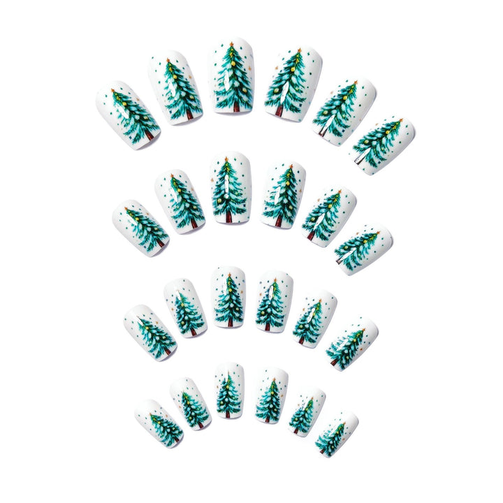 Artificial Nails In Festive Winter Forest Design Bowlift