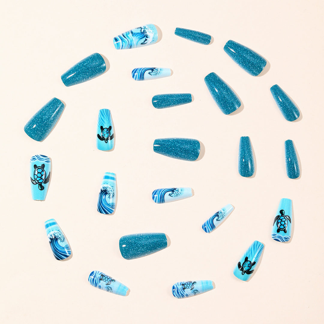 Artistic Ocean-Inspired Nail Art Extensions Bowlift