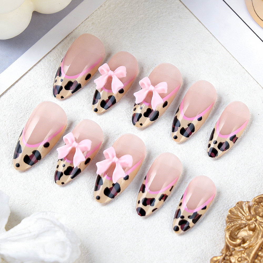 Decorative Gel Press-On Nails with Bow Accents Bowlift