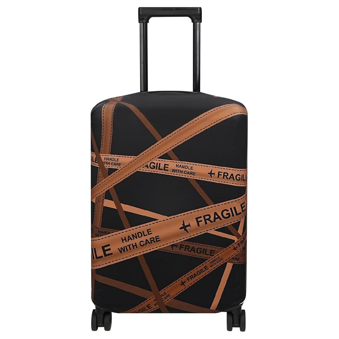 Unisex non-elastic suitcase cover with mandala motif, stretch protective cover for telescopic handle and wheels Bowlift