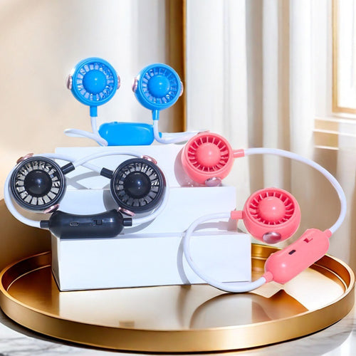 Women's Portable USB Neck Fan with Flexible Holder Bowlift