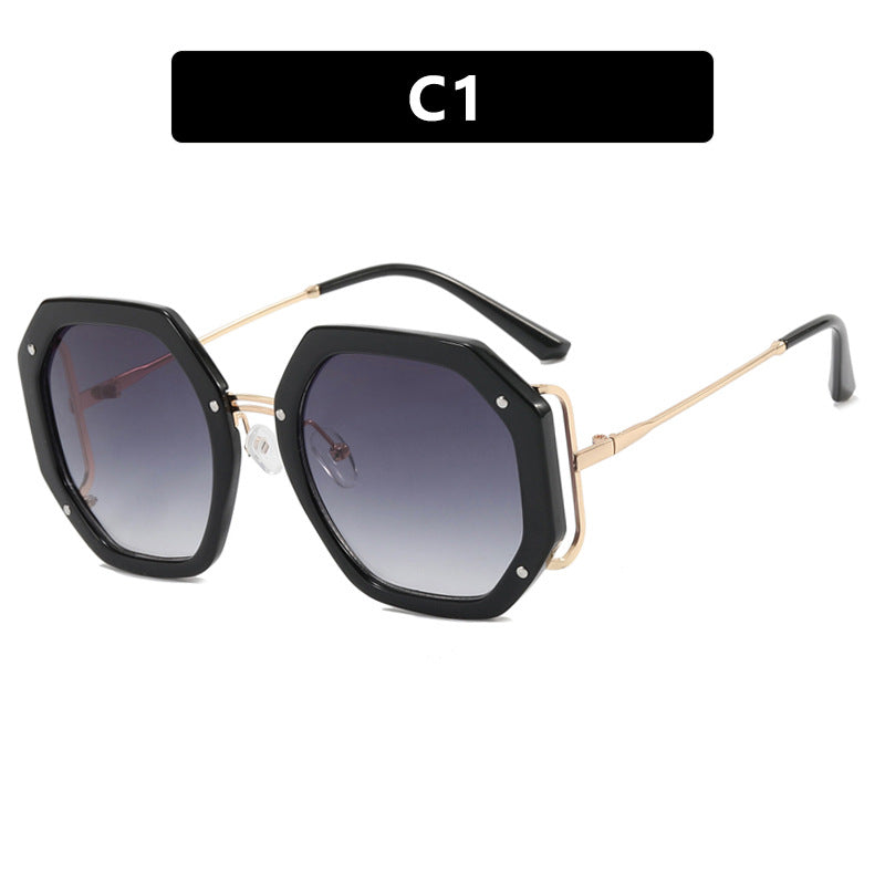 Ladies stylish octagonal sunglasses with UV protection and elegant frame Bowlift