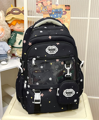 Stylish Star-Patterned School Backpack Bowlift