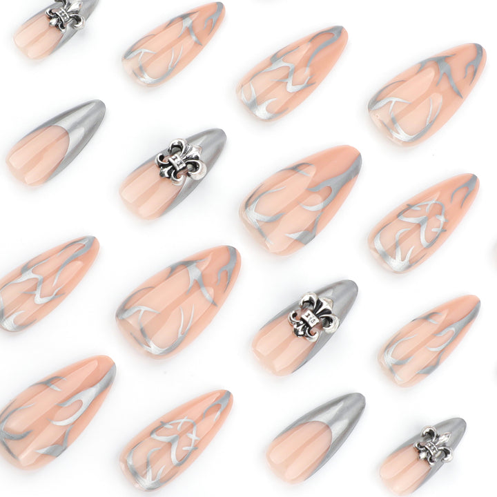 Artful stiletto nails with elegant accents Bowlift
