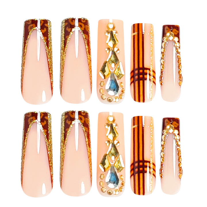 Decorative Stiletto Nail Art Tips with Gems Bowlift