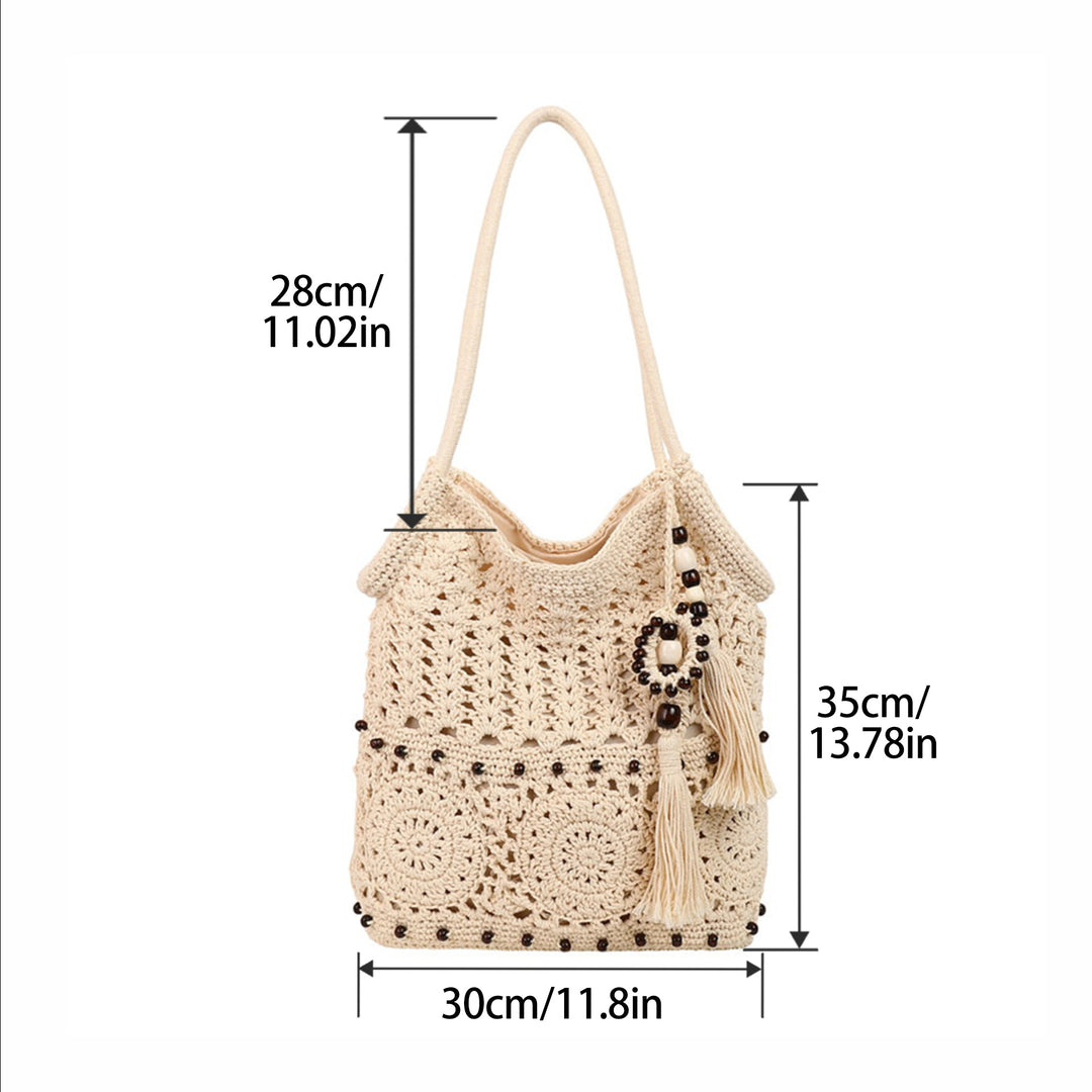 Macrame Drawstring Bag with Playful Tassels and Furniture Structure Bowlift