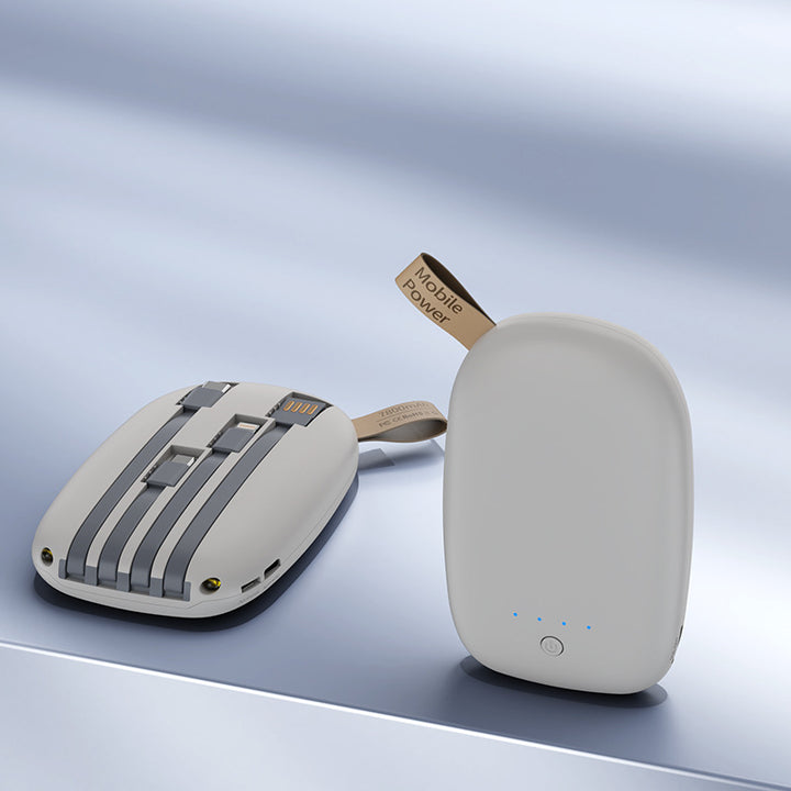 Portable power bank with integrated multifunction charging cable Bowlift