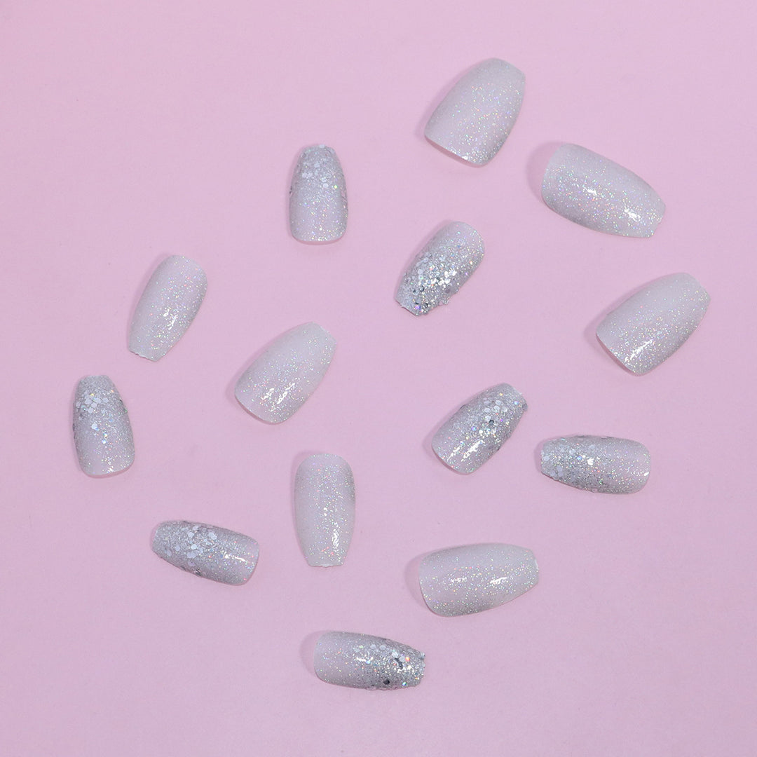 Glitter-Dusted Long Stiletto Press-On Nails Bowlift
