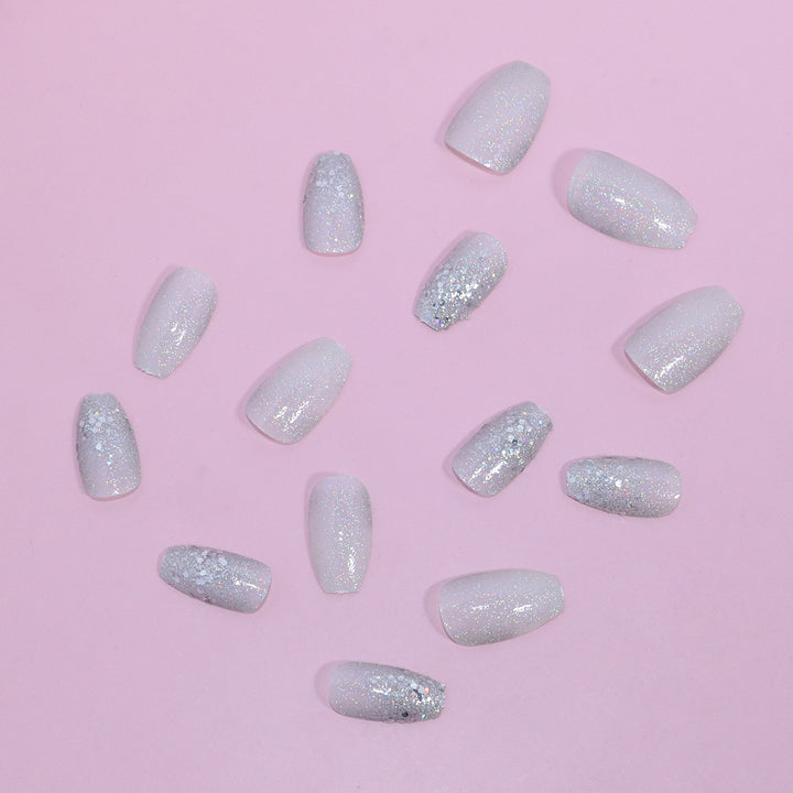 Glitter-Dusted Long Stiletto Press-On Nails Bowlift