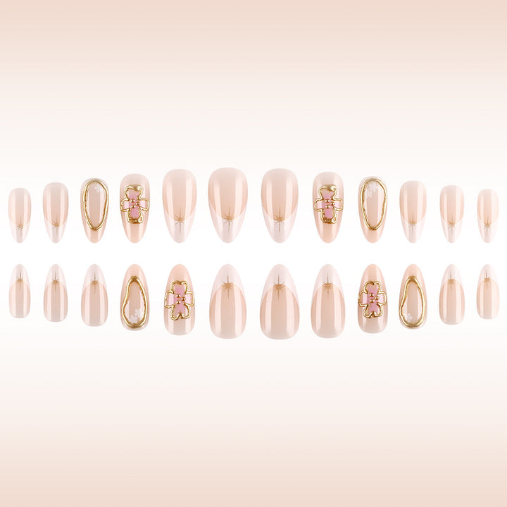 Elegant Floral Gel Nail Art Bowlift