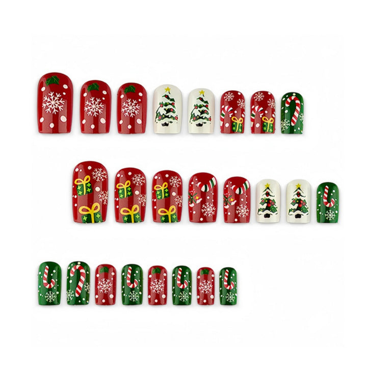 Artificial nails with festive Christmas designs Bowlift