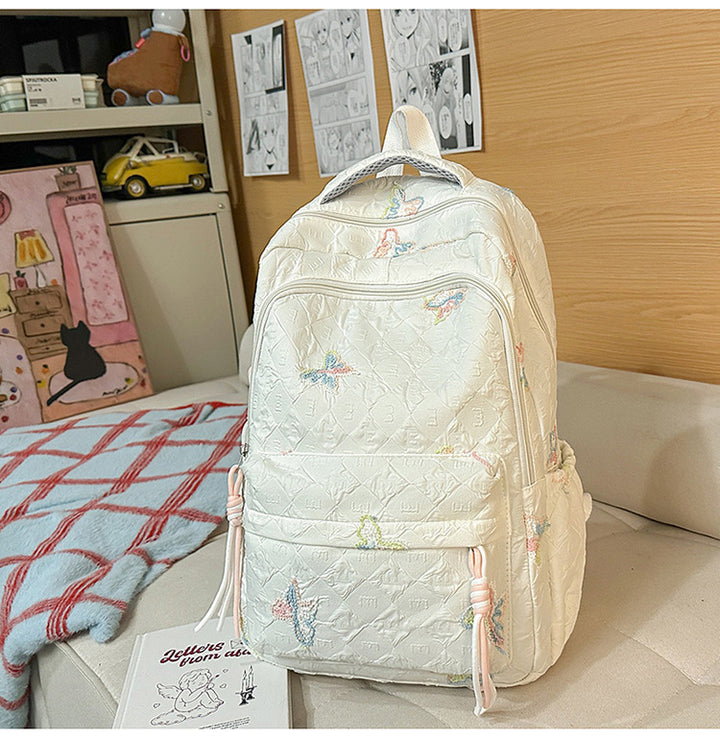 Embroidered Butterfly Design Backpack