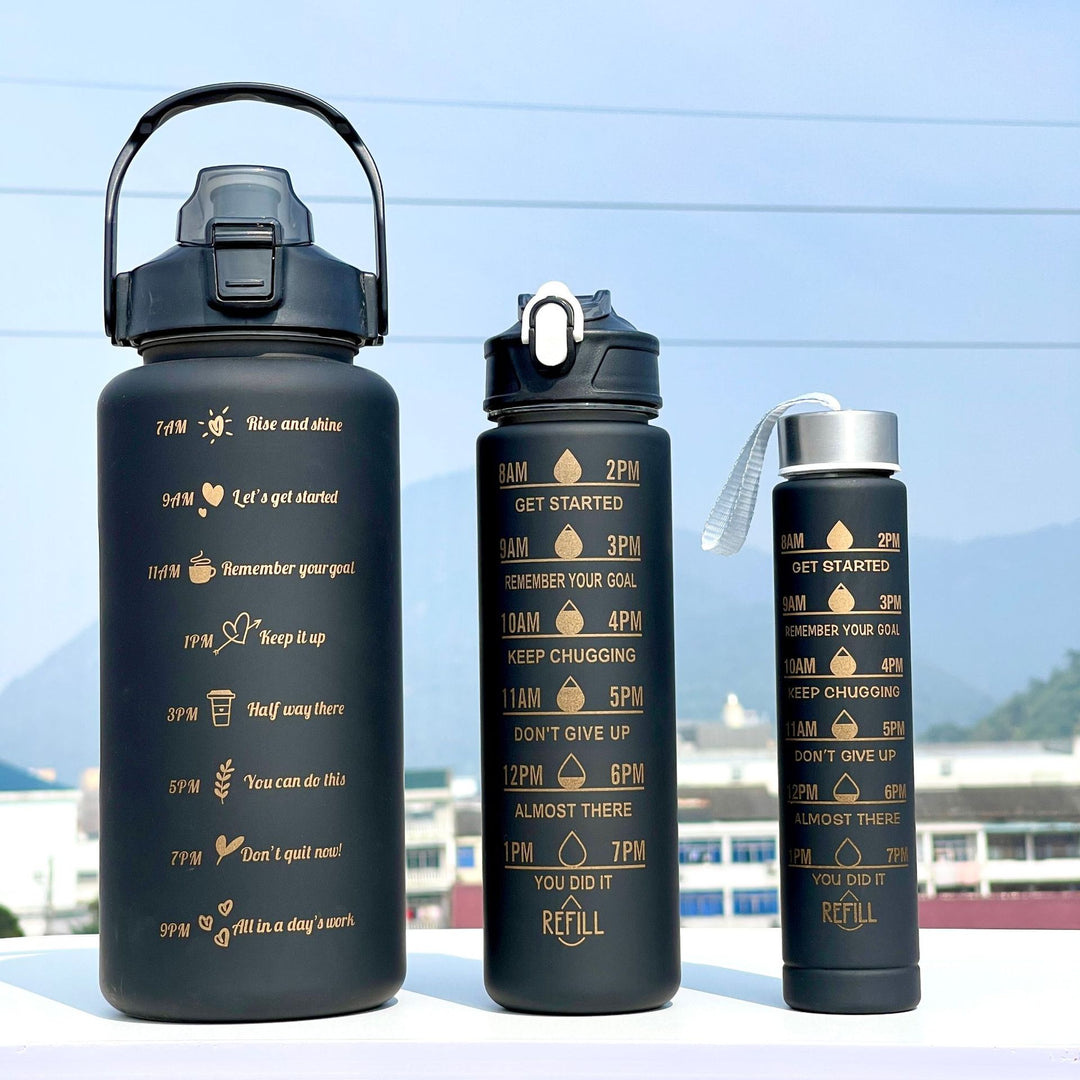 Unisex Motivating Water Bottle with Time Markings Bowlift