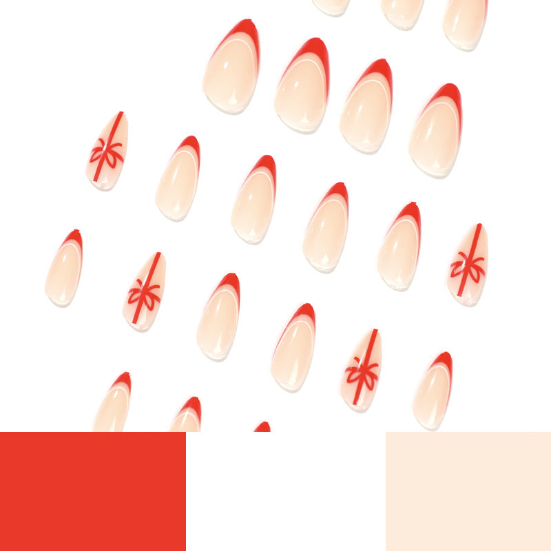 Elegant Nail Extensions with Christmas Design Bowlift