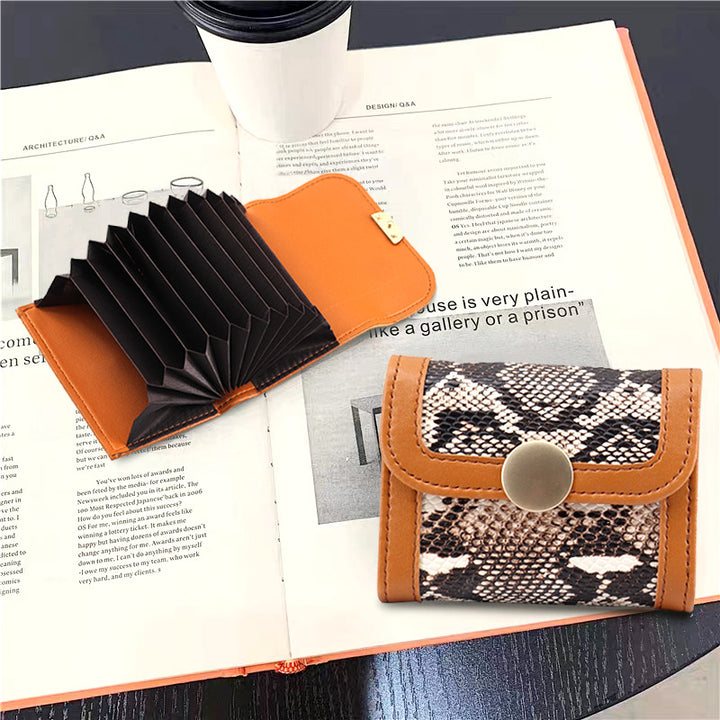 Textured Snakeskin Print Wallet