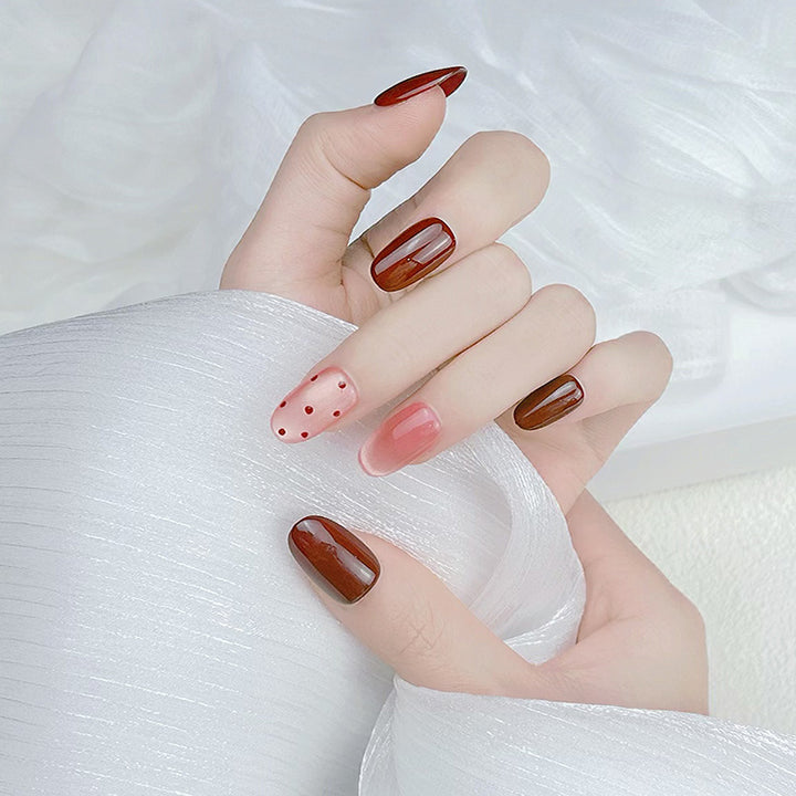 Classic French Tip Press-On Nail Set Bowlift
