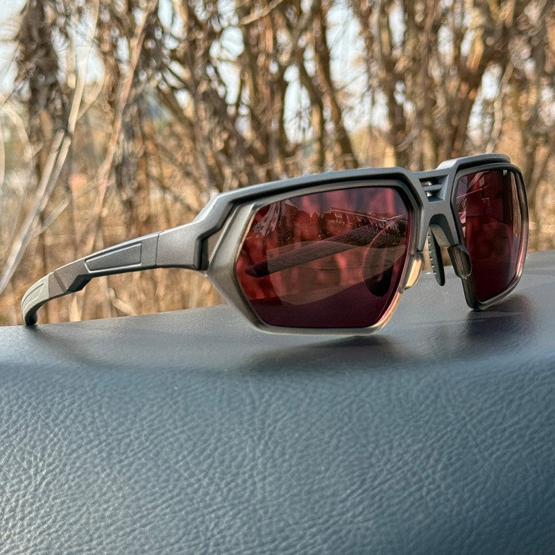Photochromic Polarized Sports Sunglasses with Night-Enhancing Lenses and Tactical Wrap Frame Bowlift