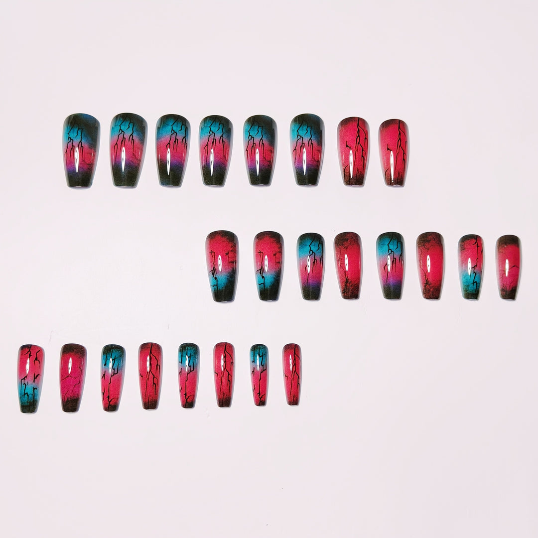Trendy Artificial Nail Set with Gradient and Lacquer Effect Bowlift