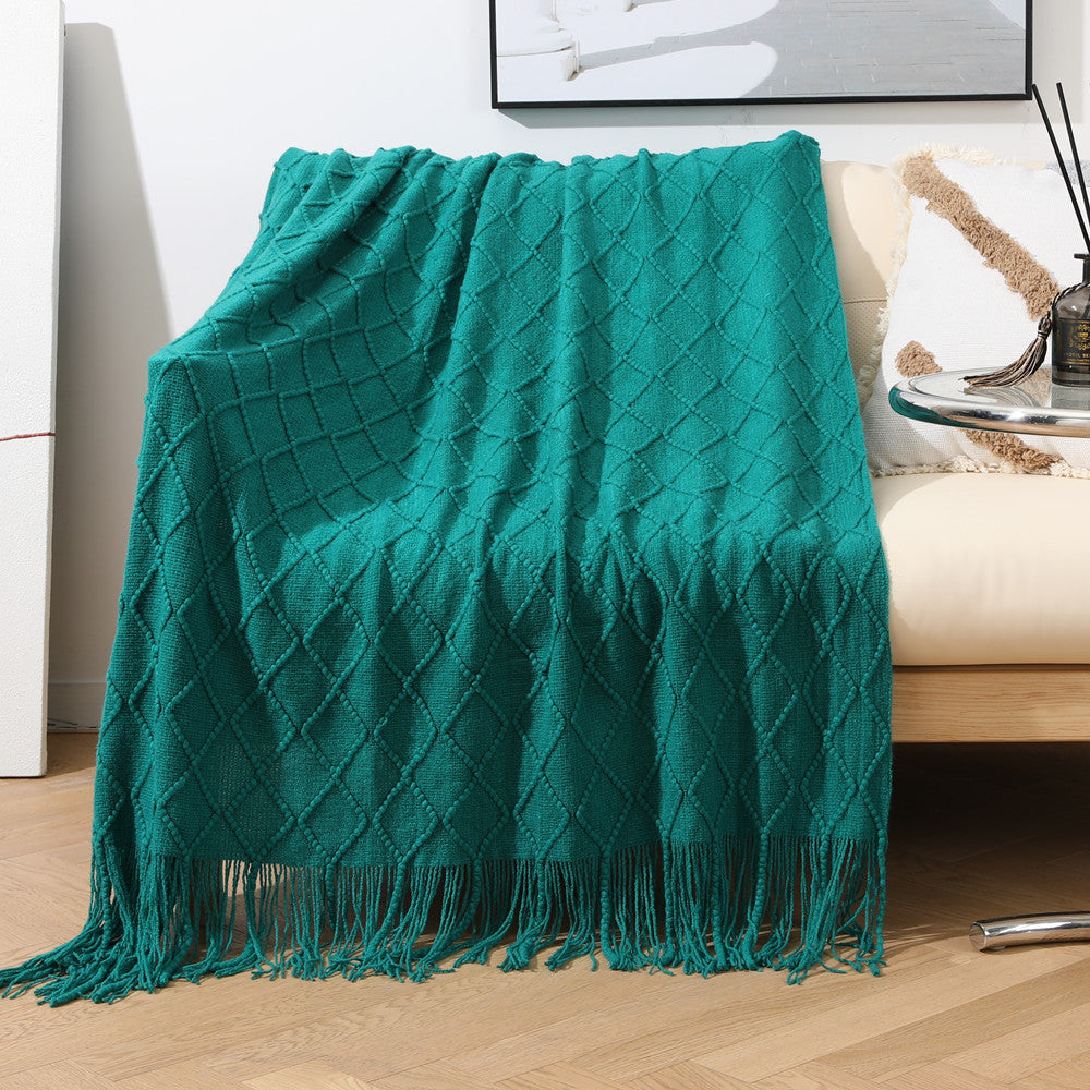 Women’s knitted blanket with textured wave pattern Bowlift