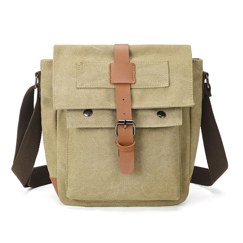 Vintage-Inspired Canvas Messenger Bag Bowlift