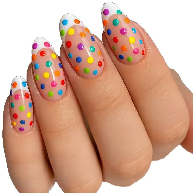 Artificial artificial nails with colorful dot design Bowlift