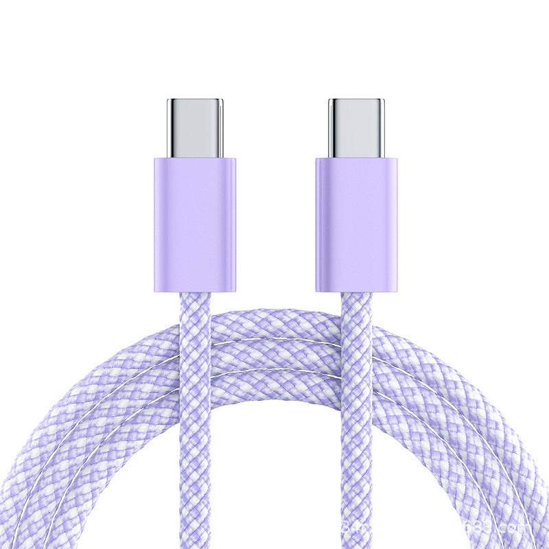 Braided USB-C to USB-C fast charging and data cable with reinforced nylon braid Bowlift