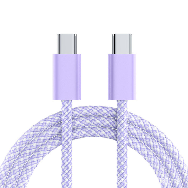 Braided USB-C to USB-C fast charging and data cable with reinforced nylon braid Bowlift