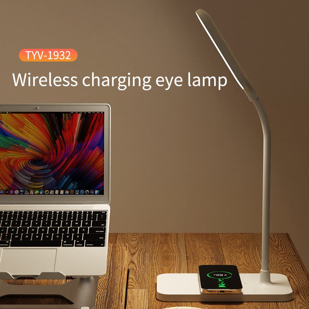 Wireless Charging LED Desk Lamp with Adjustable Neck Type-C Fast Charge Bowlift