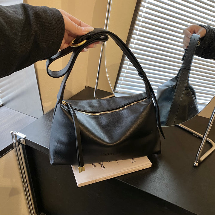 Sleek Modern Leather Shoulder Bag Bowlift