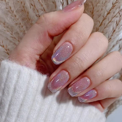 Elegant Nail Art with Glitter and Ombre Effect Bowlift