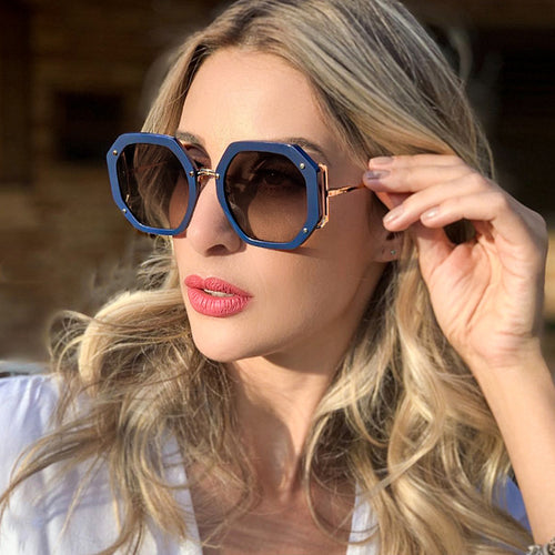 Ladies stylish octagonal sunglasses with UV protection and elegant frame Bowlift