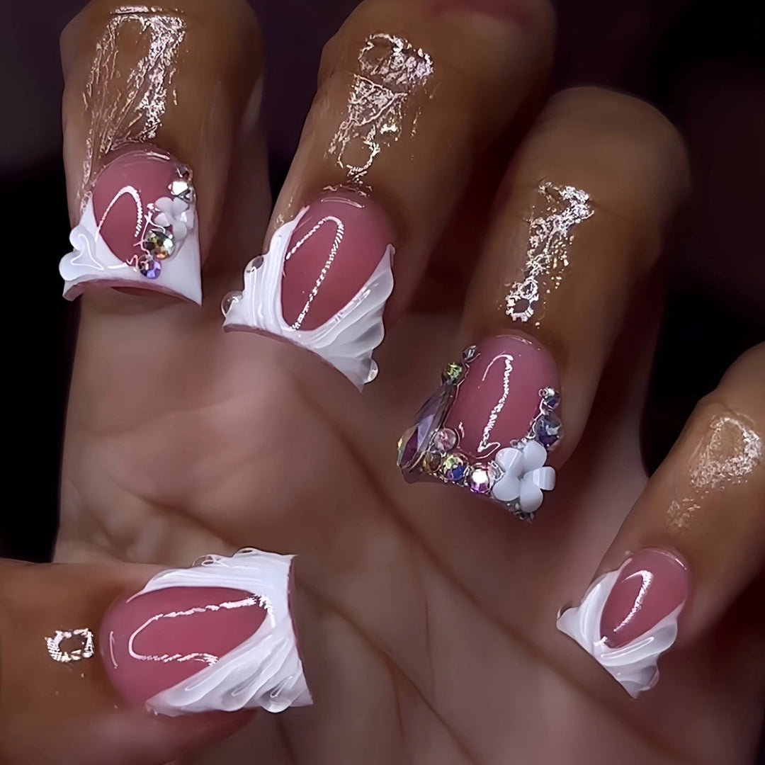 Elegant Press-On Nail Art Set Bowlift