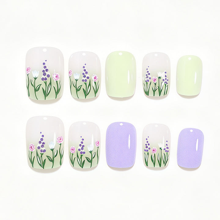 Floral Themed Press-On Nail Art Bowlift