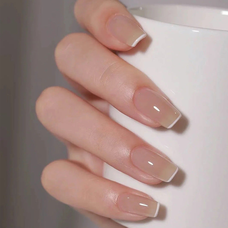 Decorative Press-On Nail Art with Elegant Black Tips Bowlift