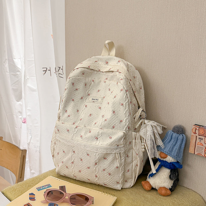 Vintage Floral Embroidered Backpack Bowlift