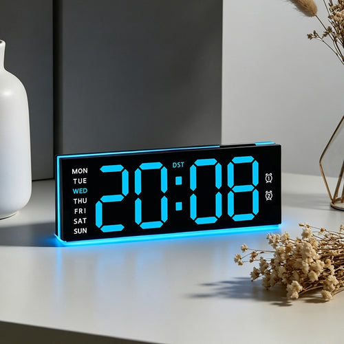 Digital alarm clock with large LED display and dual alarm function Bowlift