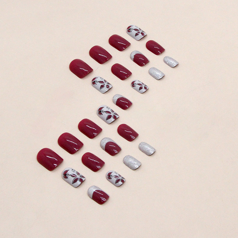 Elegant Floral Press-On Nail Art Kit Bowlift