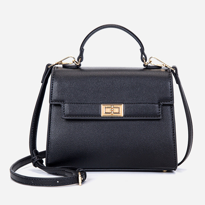 Structured Faux Leather Crossbody Handbag