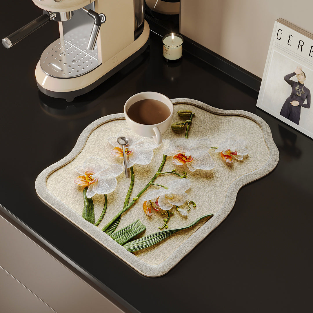Decorative Floral Kitchen Mat Bowlift
