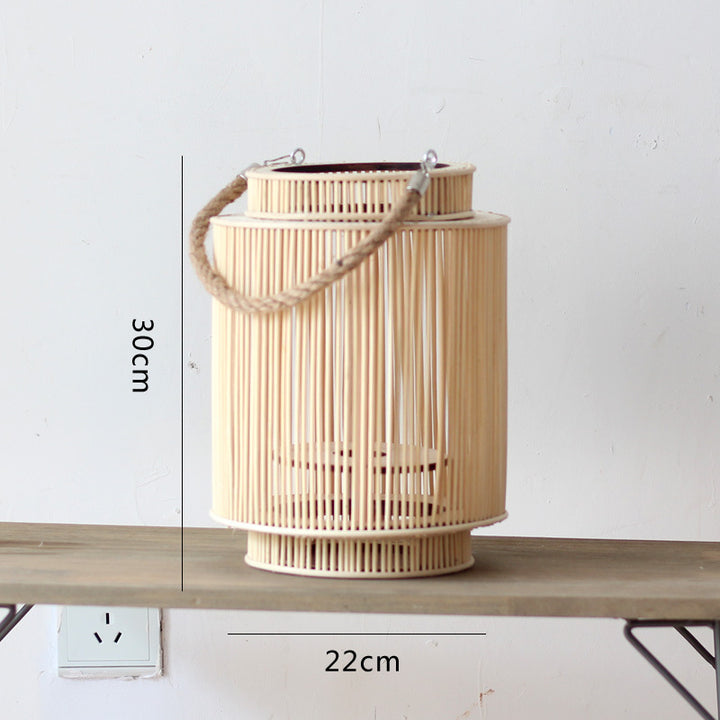 Decorative lantern made of woven material Bowlift